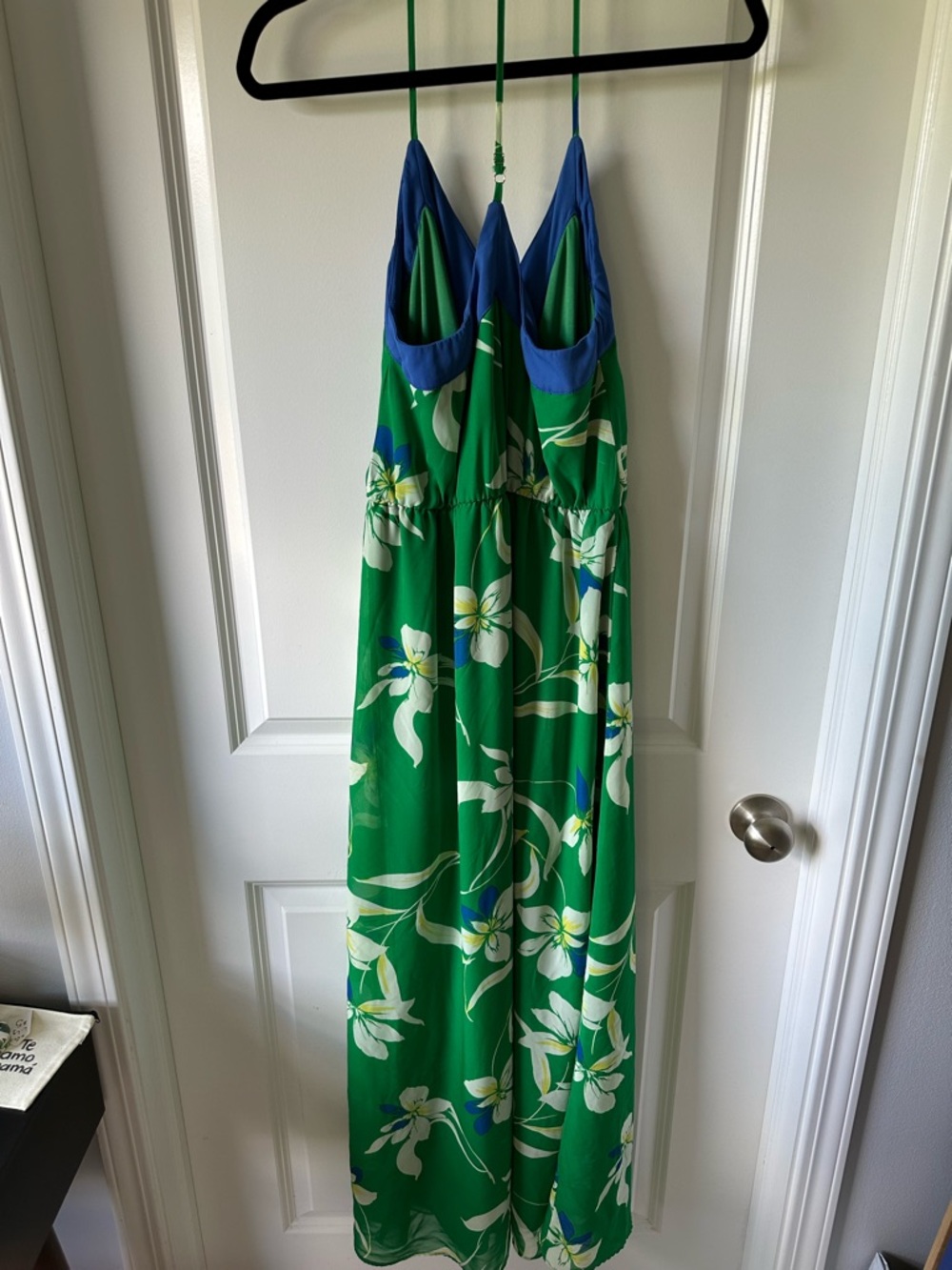 Lulu's Blue and Green Floral Maxi Dress - Picture 3 of 4